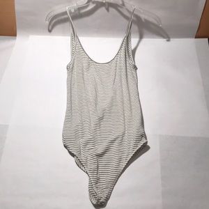 ZARA Black and White Striped Body Suit